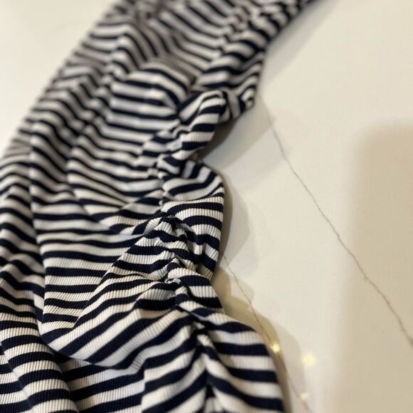 A New Day Navy and White Sleeveless V-Neck Bodycon Maxi Dress - Picture 9 of 9